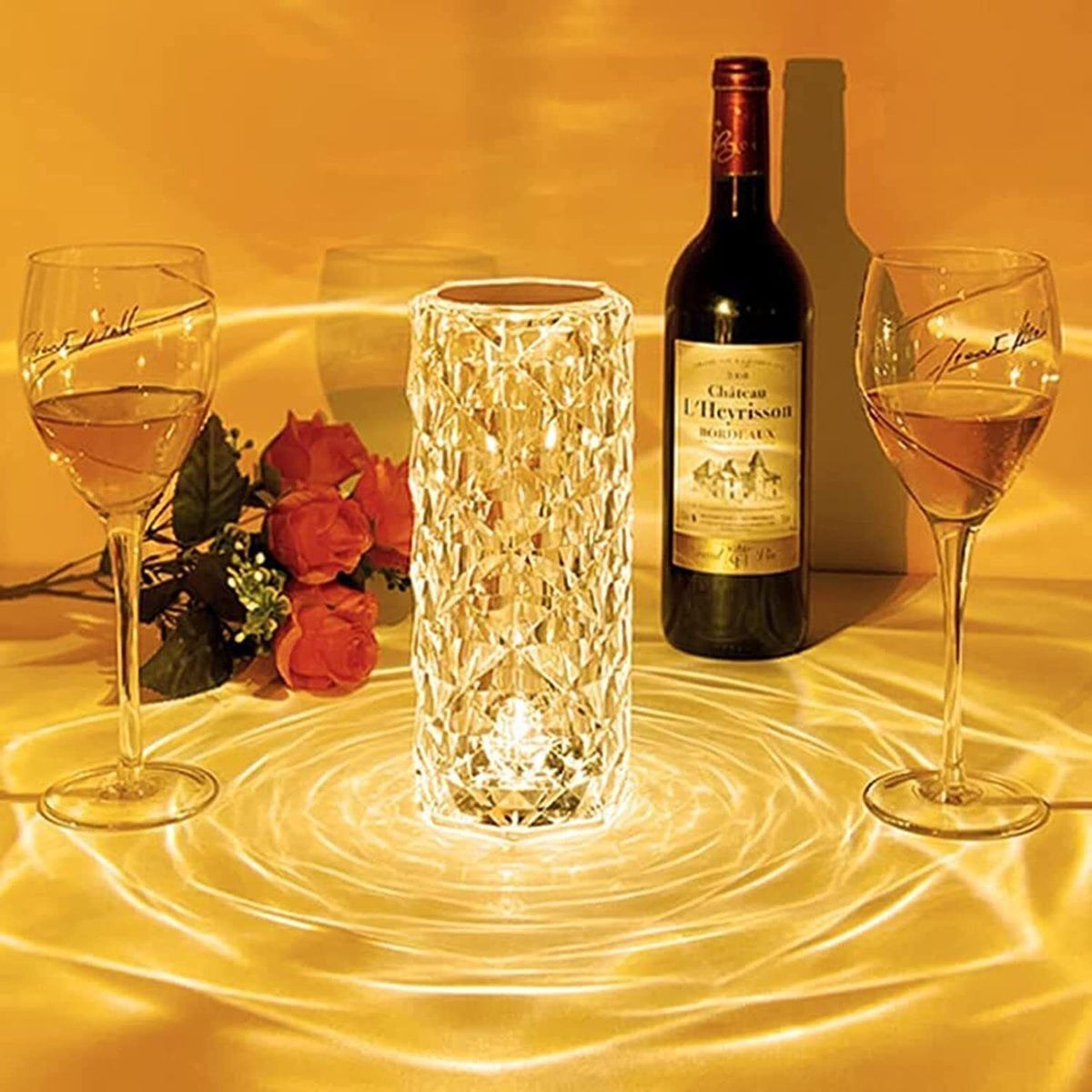 Touch-Activated Crystal LED Table Lamp